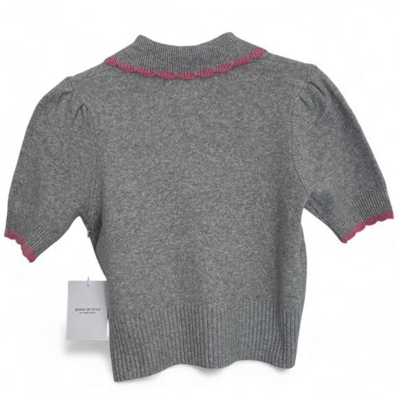 Song of Style Grey Short Sleeved Sweater NWT Size L - Picture 2 of 6